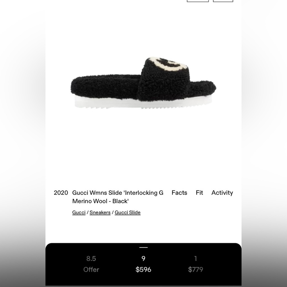 Gucci Black and Cream Logo Sandals